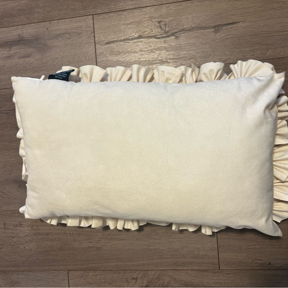 Cream Ruffled Decorative Pillow - Picture 2 of 3